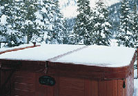 6 inch thick spa cover in the snow