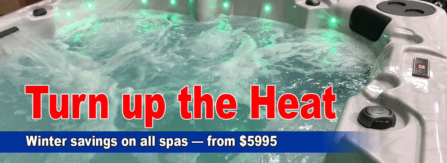 Winter savings on all spas.  Hot tubs starting at $5995.